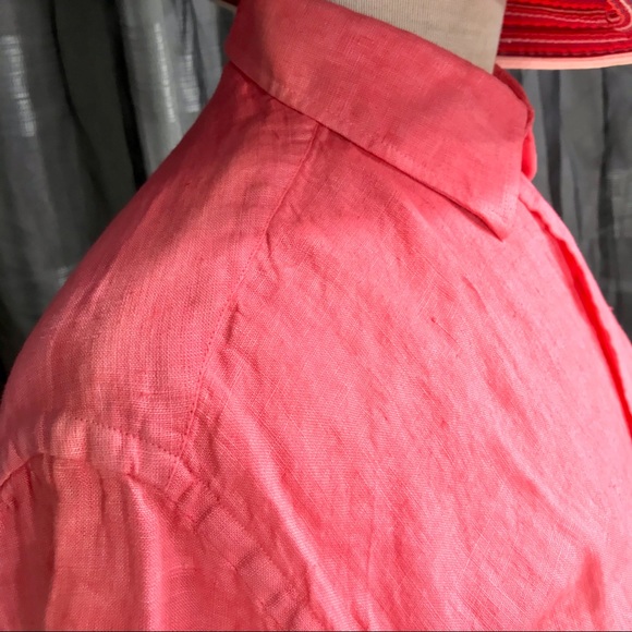 BSNY Linen ombré shirt, pink(coral)/off-white, size M - Picture 5 of 9
